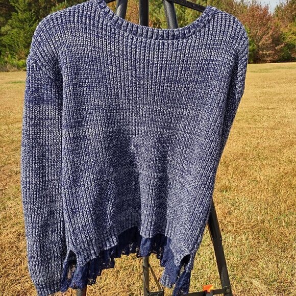 Jolt Sweaters - Jolt Blue And White Sweater Size L